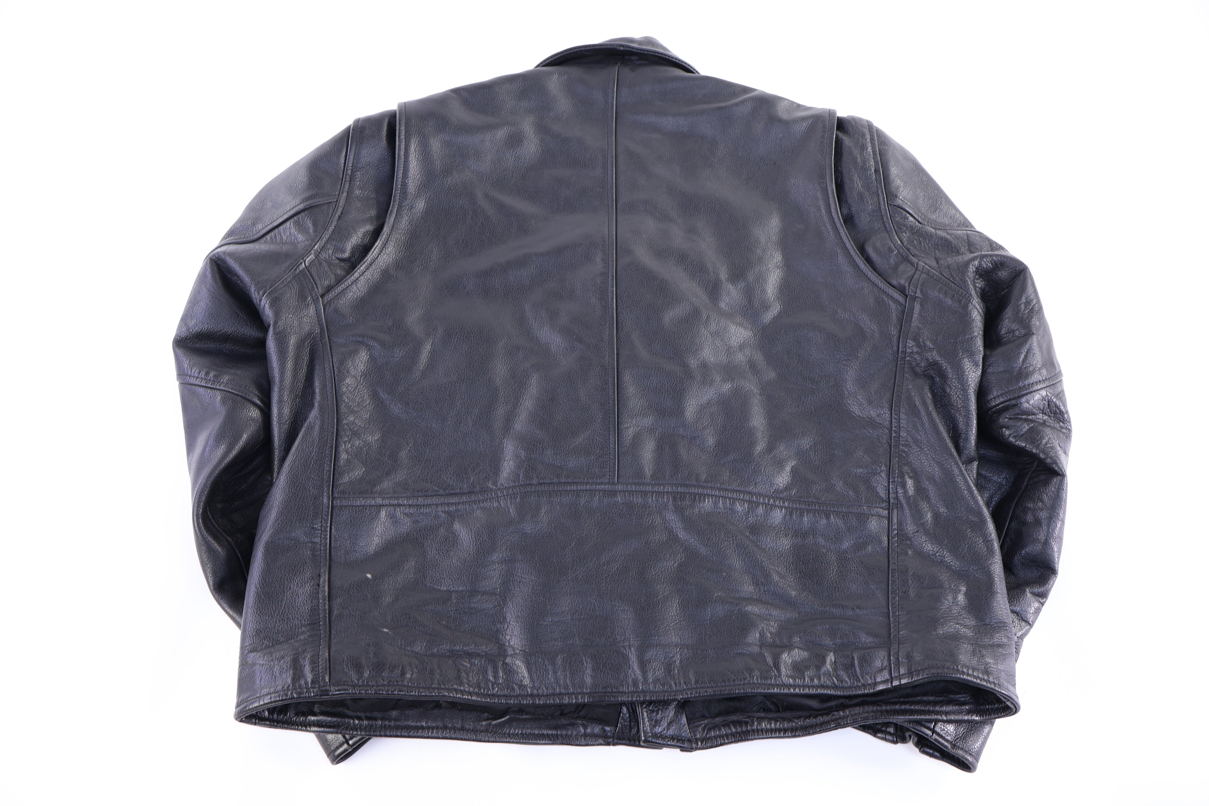 Vintage A1R Apparel Black Full Zip Leather Jacket - Jacket - Thrifted Threads