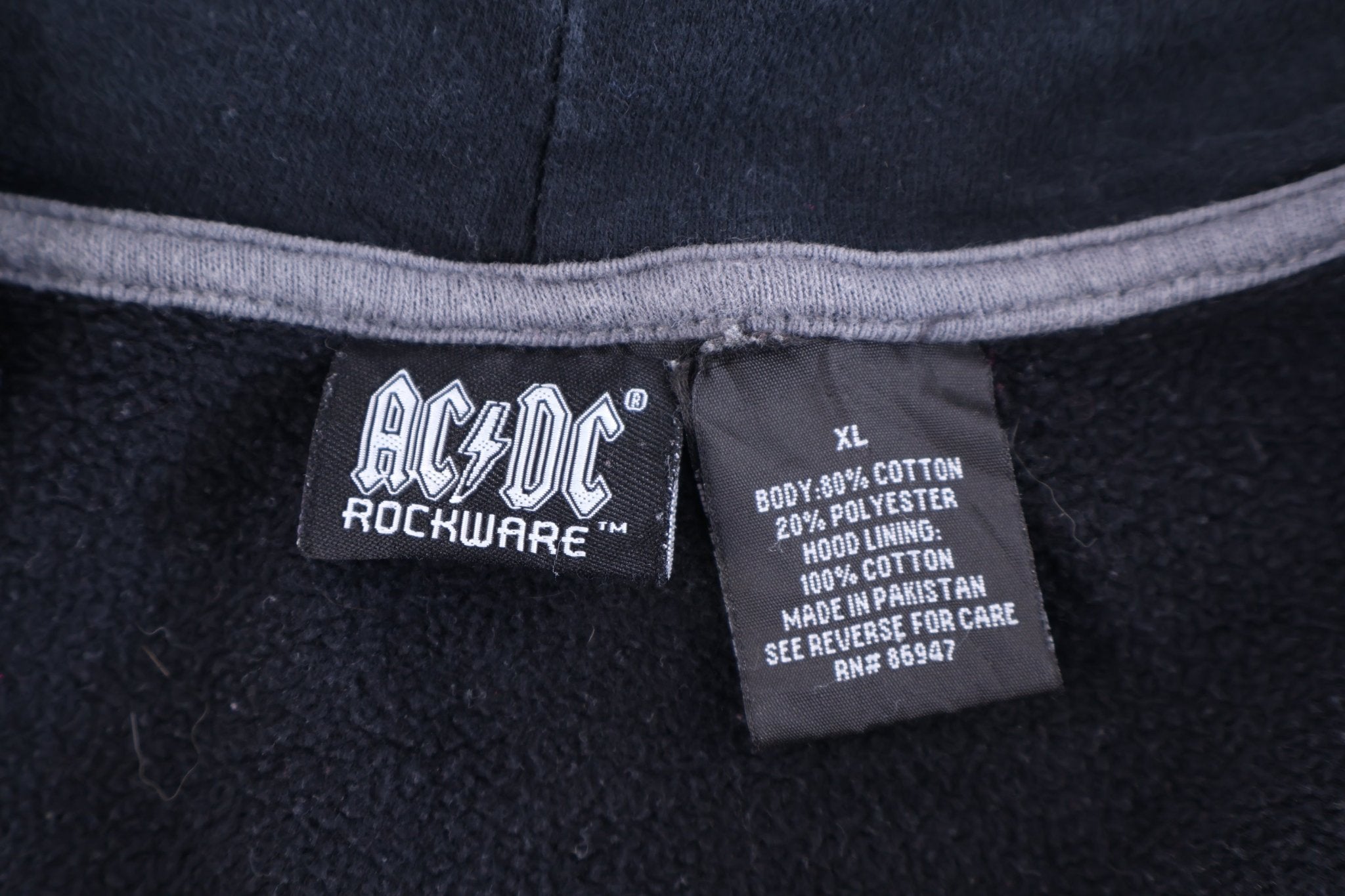 Vintage ACDC Rockware Full Zip Hoodie - Jacket - Thrifted Threads