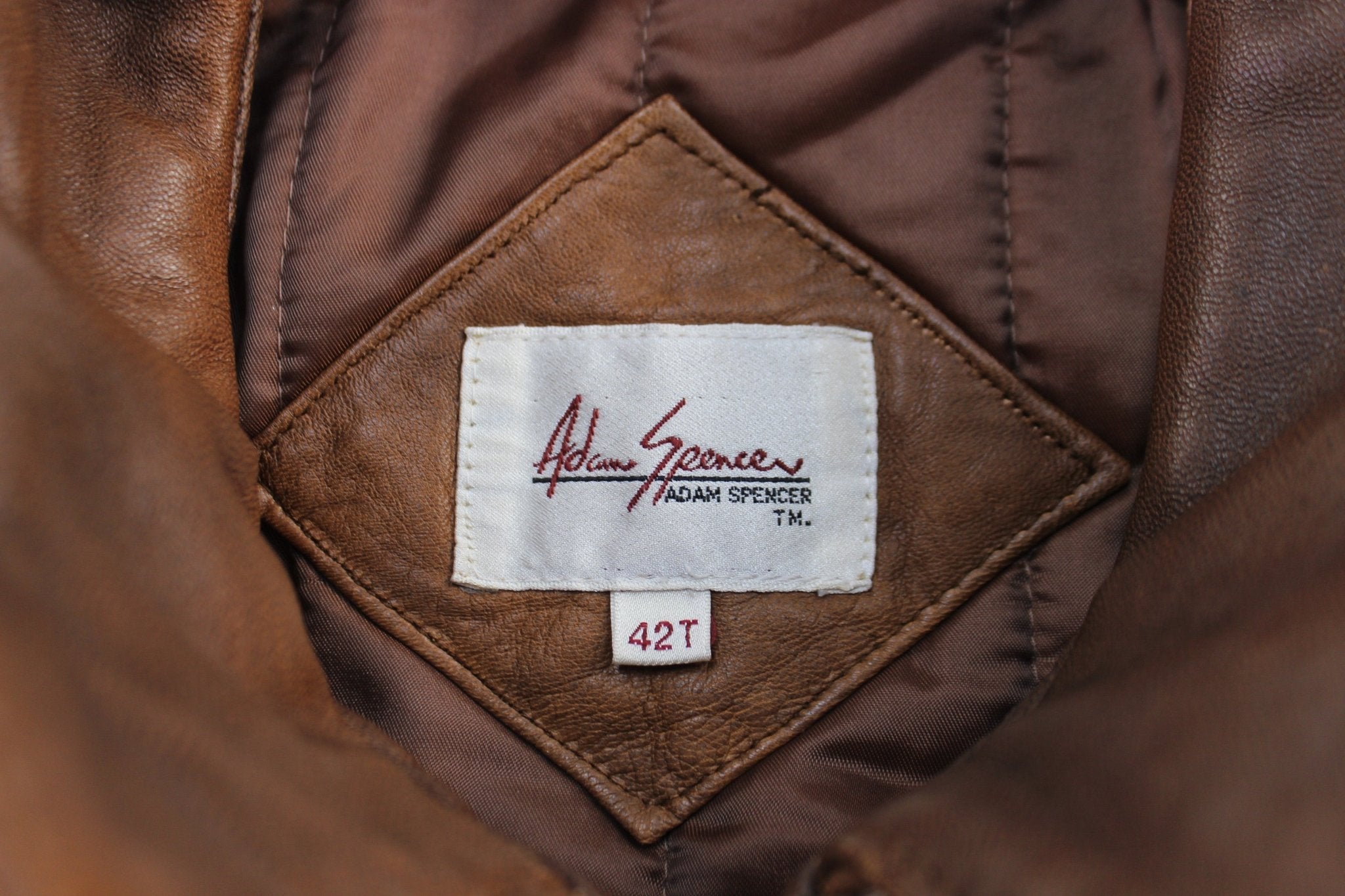 Vintage Adam Spencer Brown Leather Zip Up Jacket - ThriftedThreads.com