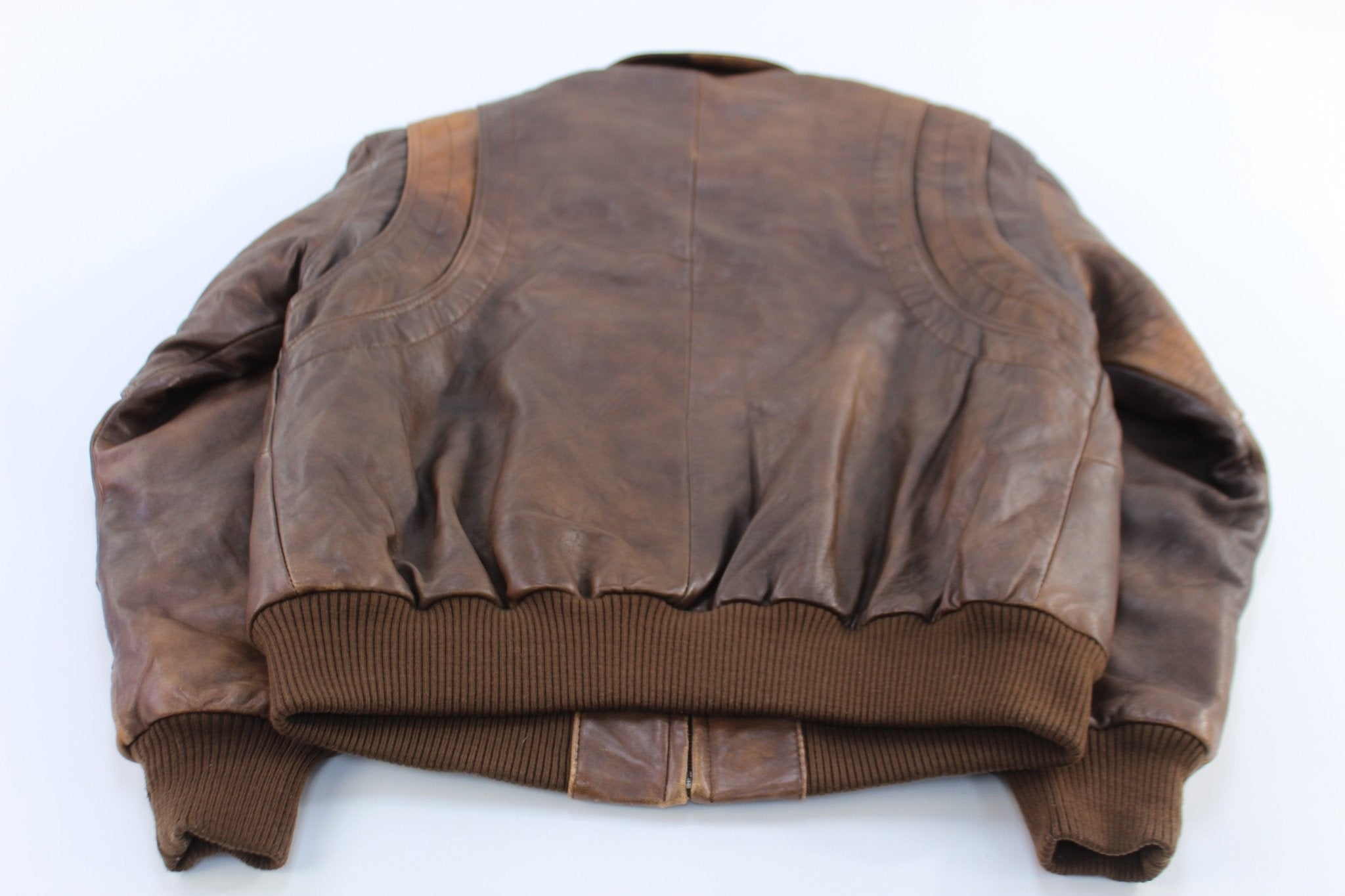 Vintage Adam Spencer Brown Leather Zip Up Jacket - ThriftedThreads.com