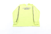 Vintage Adidas Athletic Department Neon & Black Striped LS T-Shirt - ThriftedThreads.com