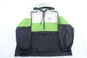 Vintage Adidas Embroidered Logo Black, Green, & White Pullover Jacket - ThriftedThreads.com