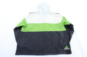 Vintage Adidas Embroidered Logo Black, Green, & White Pullover Jacket - ThriftedThreads.com