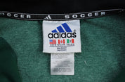 Vintage Adidas Embroidered Logo Black, Green & White Track Jacket - ThriftedThreads.com