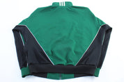 Vintage Adidas Embroidered Logo Black, Green & White Track Jacket - ThriftedThreads.com