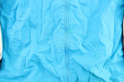 Vintage Adidas Embroidered Logo Black, White, & Aqua Striped Zip Up Jacket - ThriftedThreads.com