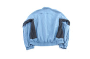 Vintage Adidas Embroidered Logo Blue & Black Striped Zip Up Jacket - ThriftedThreads.com