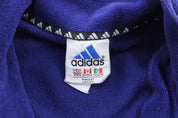 Vintage Adidas Embroidered Logo Blue Fleece Pullover - ThriftedThreads.com