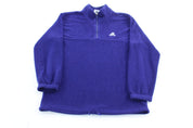 Vintage Adidas Embroidered Logo Blue Fleece Pullover - ThriftedThreads.com