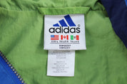 Vintage Adidas Embroidered Logo Blue, Green & White Pullover Jacket - ThriftedThreads.com