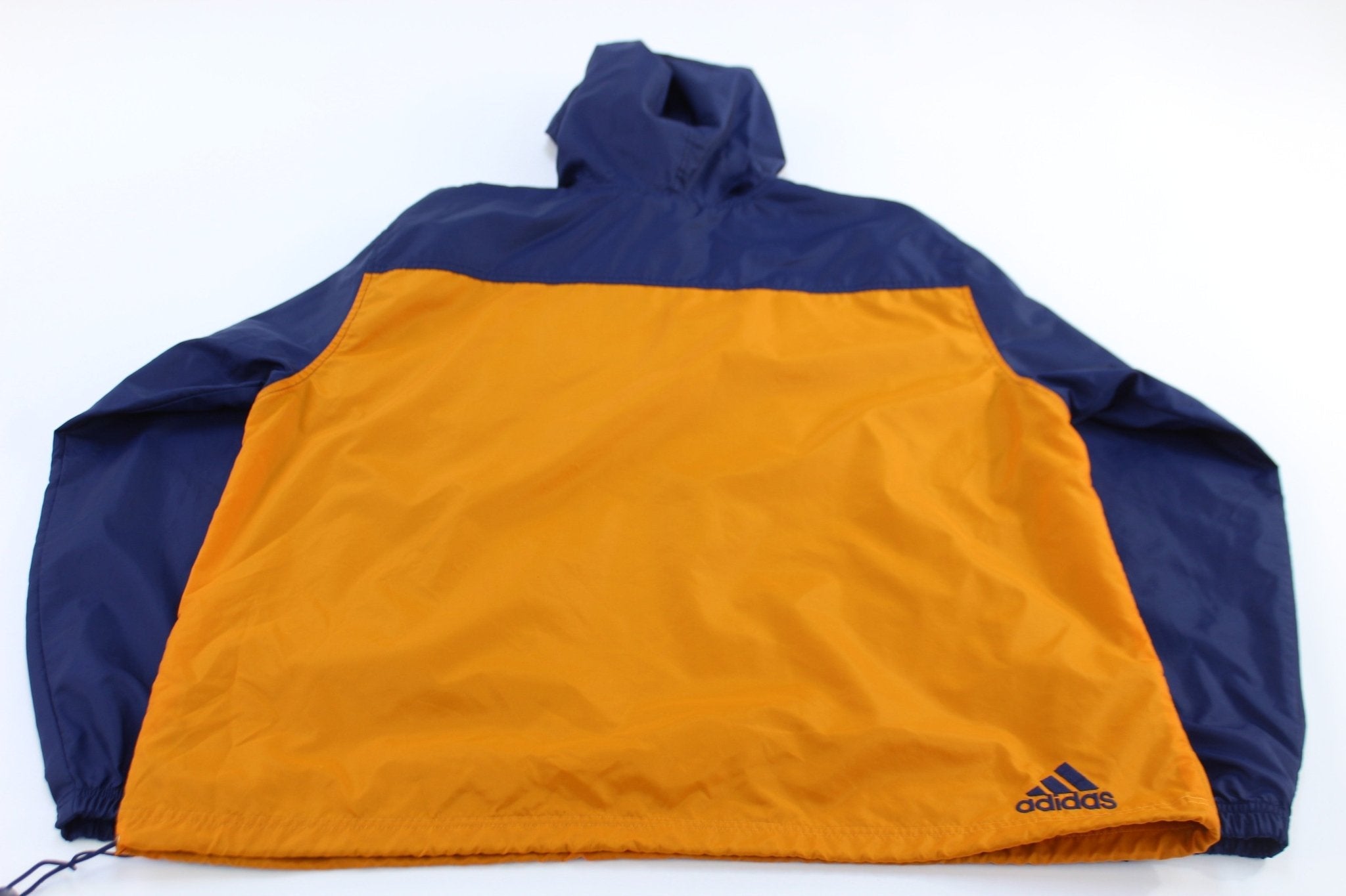 Vintage Adidas Embroidered Logo Blue & Orange Pullover Jacket - Jackets - Thrifted Threads