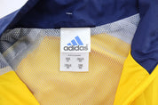Vintage Adidas Embroidered Logo Blue, Silver, & Yellow Zip Up Jacket - Jacket - Thrifted Threads