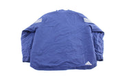 Vintage Adidas Embroidered Logo Blue & White Striped Zip Up Jacket - ThriftedThreads.com