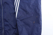Vintage Adidas Embroidered Logo Blue & White Striped Zip Up Jacket - ThriftedThreads.com