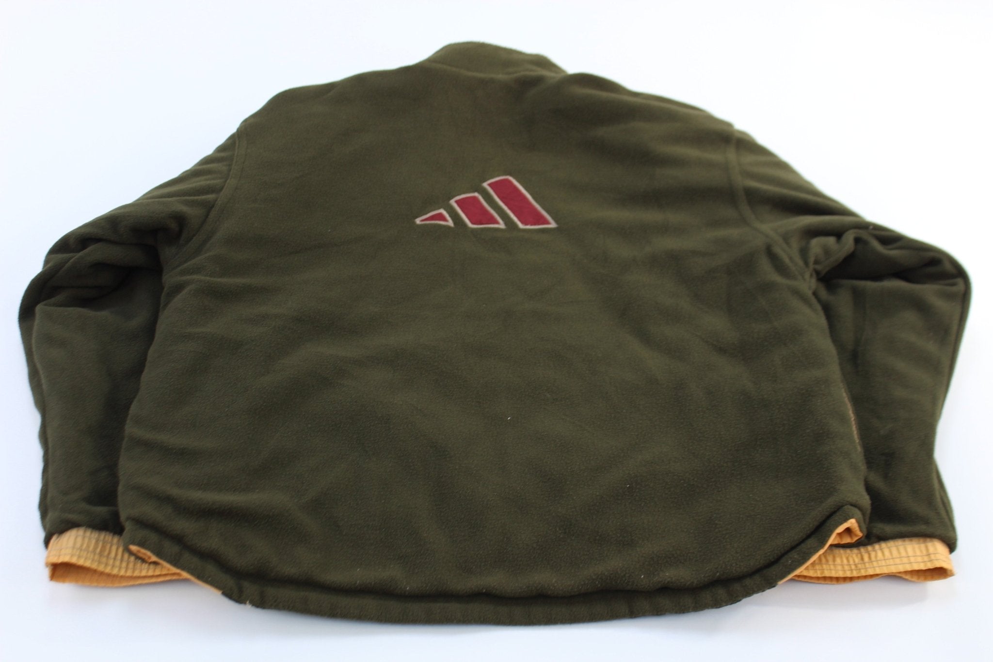 Vintage Adidas Embroidered Logo Green & Orange Reversible Zip Up Jacket - ThriftedThreads.com