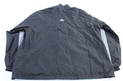 Vintage Adidas Embroidered Logo Grey & Black Striped Zip Up Jacket - ThriftedThreads.com