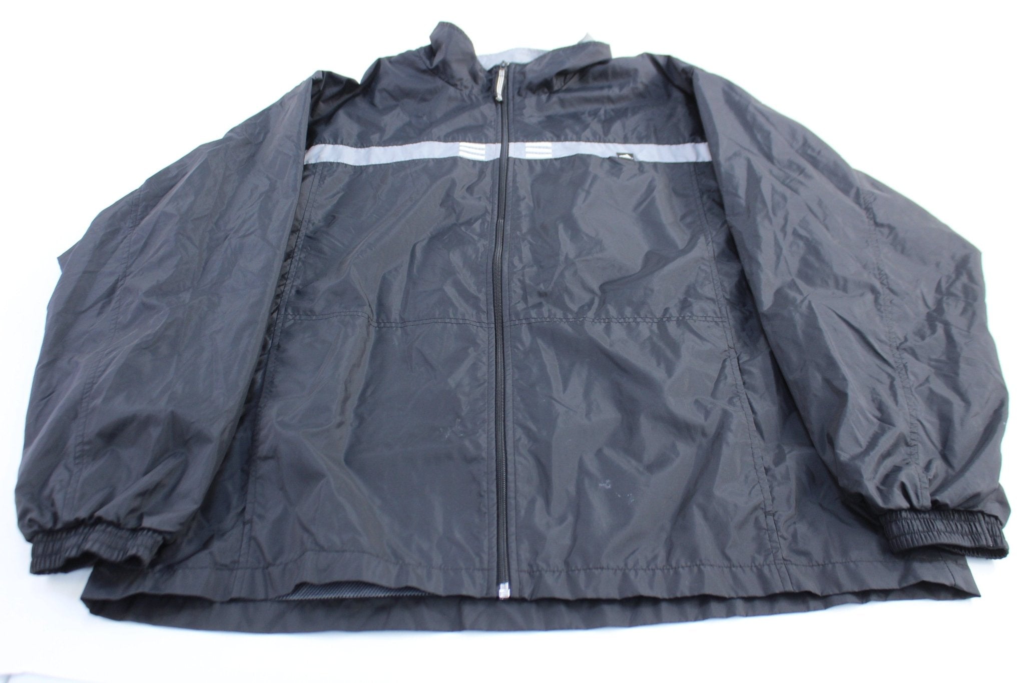 Vintage Adidas Embroidered Logo Grey & Black Zip Up Jacket - ThriftedThreads.com