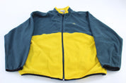 Vintage Adidas Embroidered Logo Teal & Yellow Fleece Zip Up Jacket - Jackets - Thrifted Threads