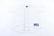 Vintage Adidas Embroidered Logo White Mesh Baseball Jersey - ThriftedThreads.com