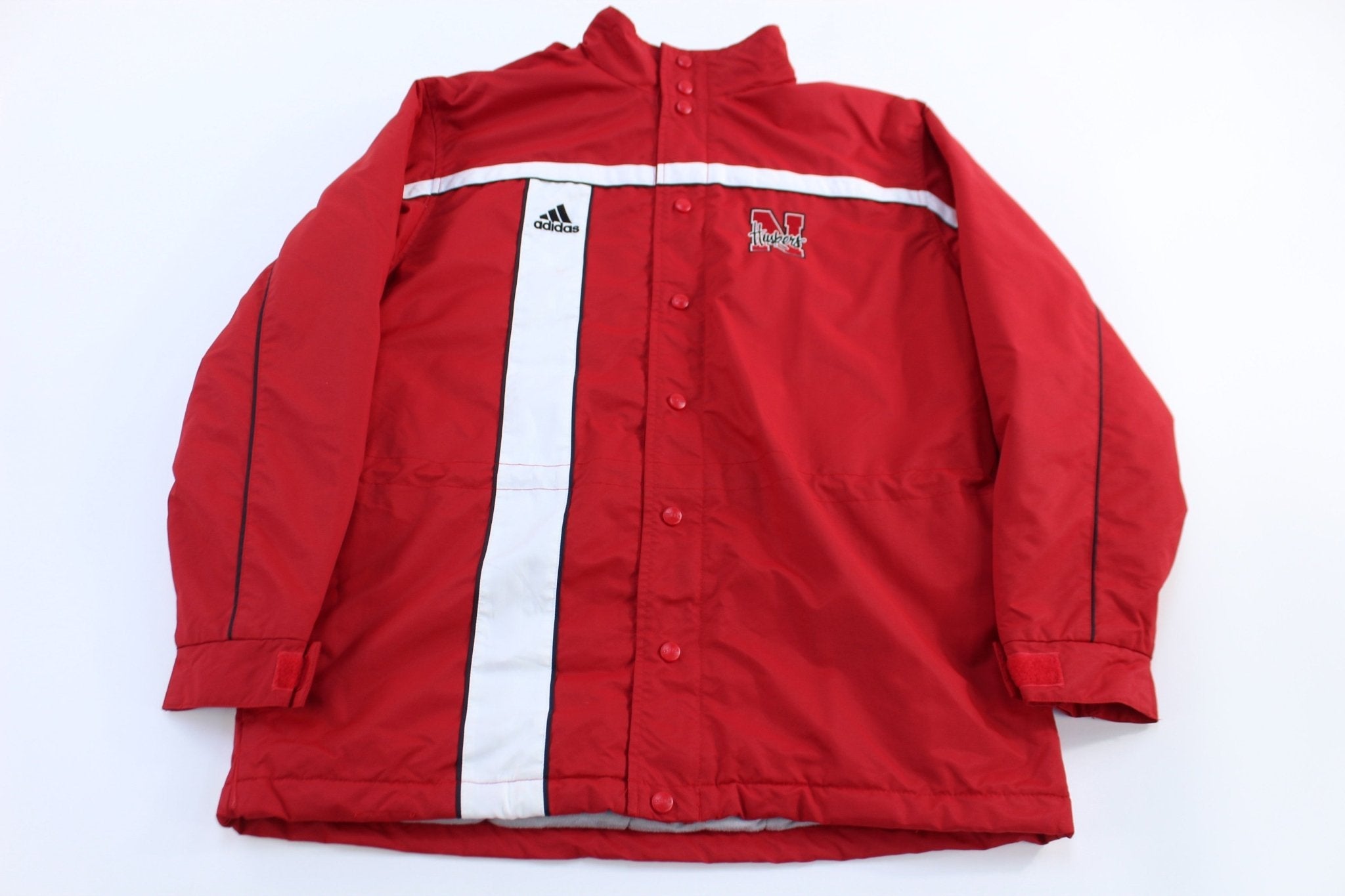 Vintage Adidas University of Nebraska Full Zip Parka Jacket - Jacket - Thrifted Threads