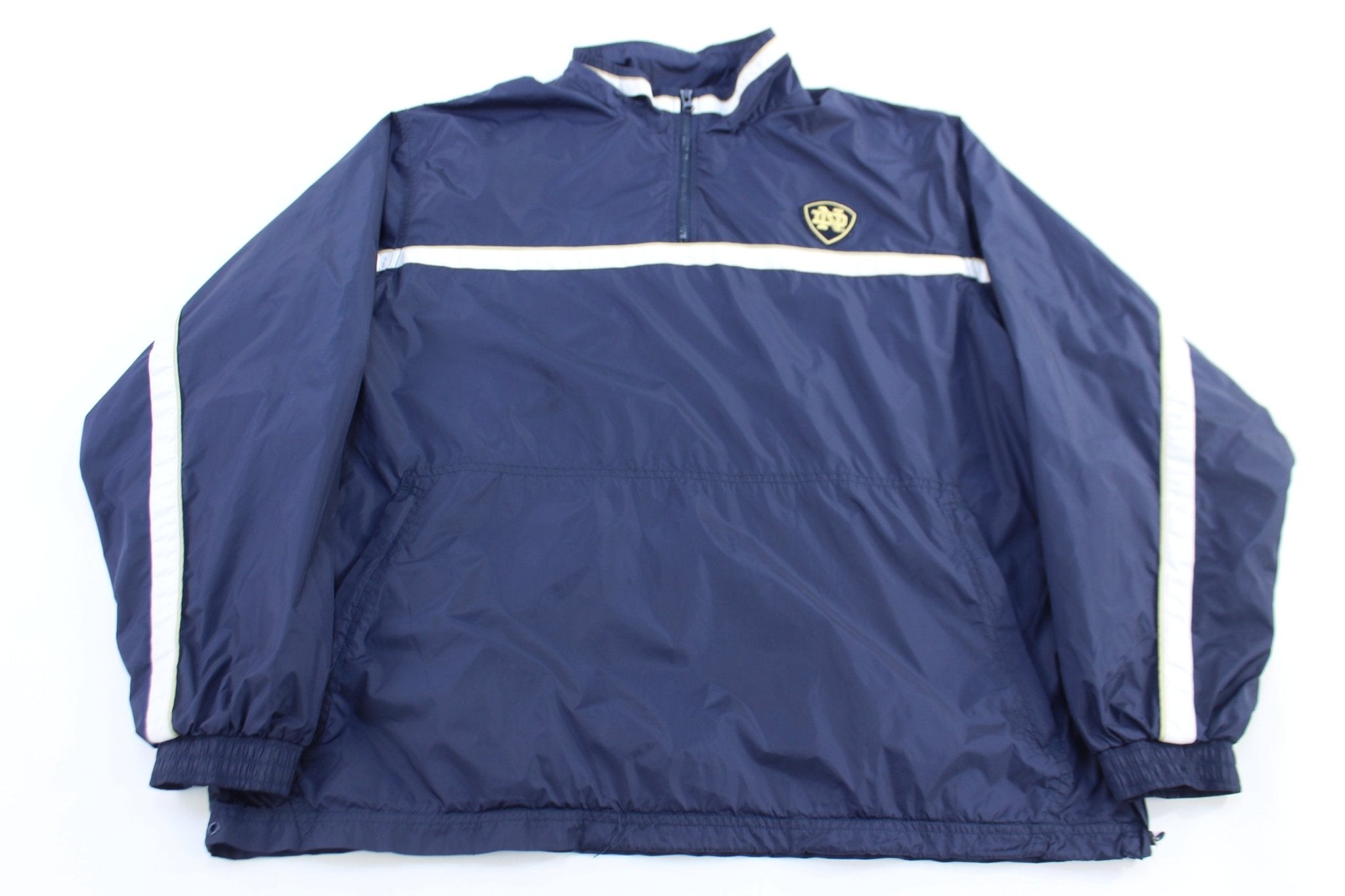 Vintage Adidas University of Notre Dame Quarter Zip Windbreaker - ThriftedThreads.com