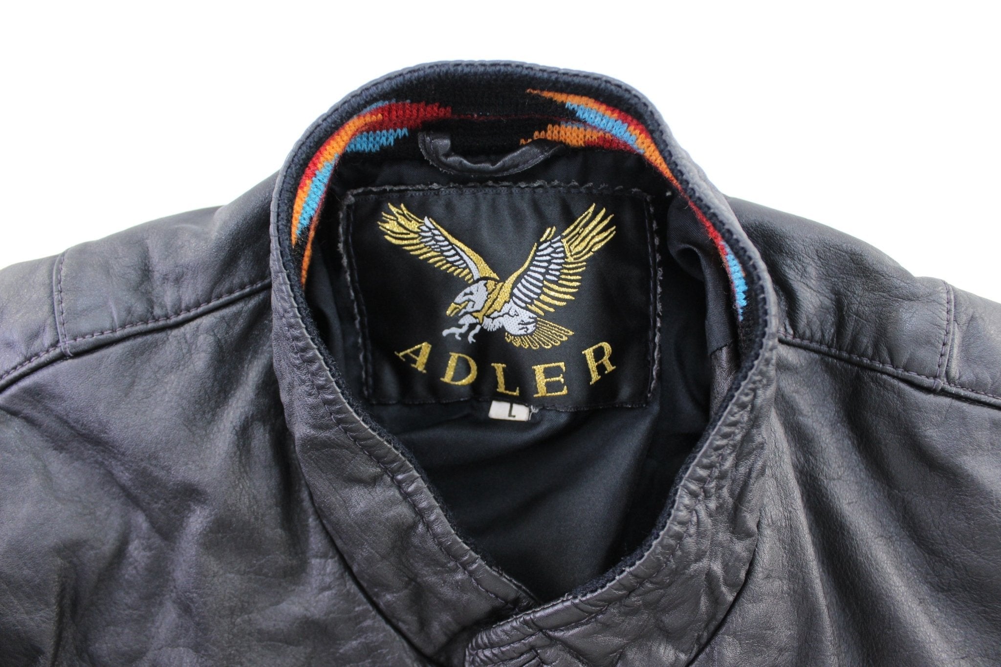 Vintage Adler Southwestern Leather Zip Up Jacket - Jacket - Thrifted Threads