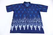 Vintage Anchor Blue Flames Graphic Button Down - Button Ups - Thrifted Threads