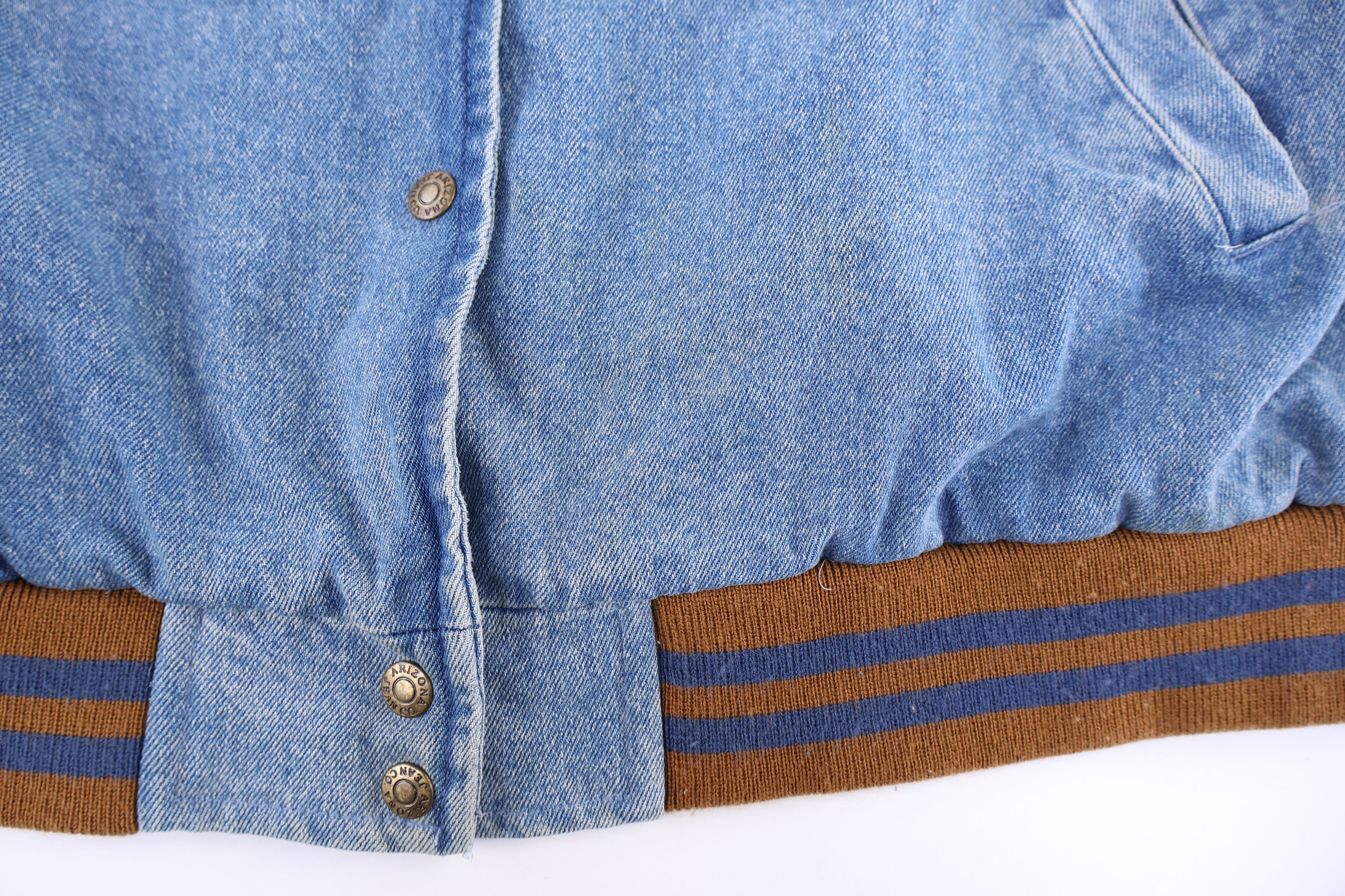 Vintage Arizona Denim Bomber Jacket - Jacket - Thrifted Threads