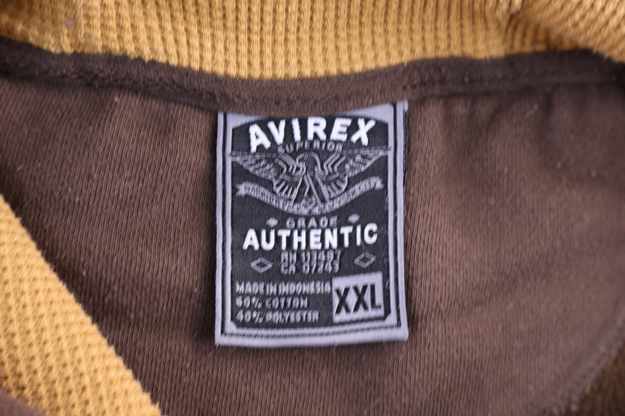 Vintage Avirex Authentic Brown Pullover Hoodie - Sweatshirt - Thrifted Threads