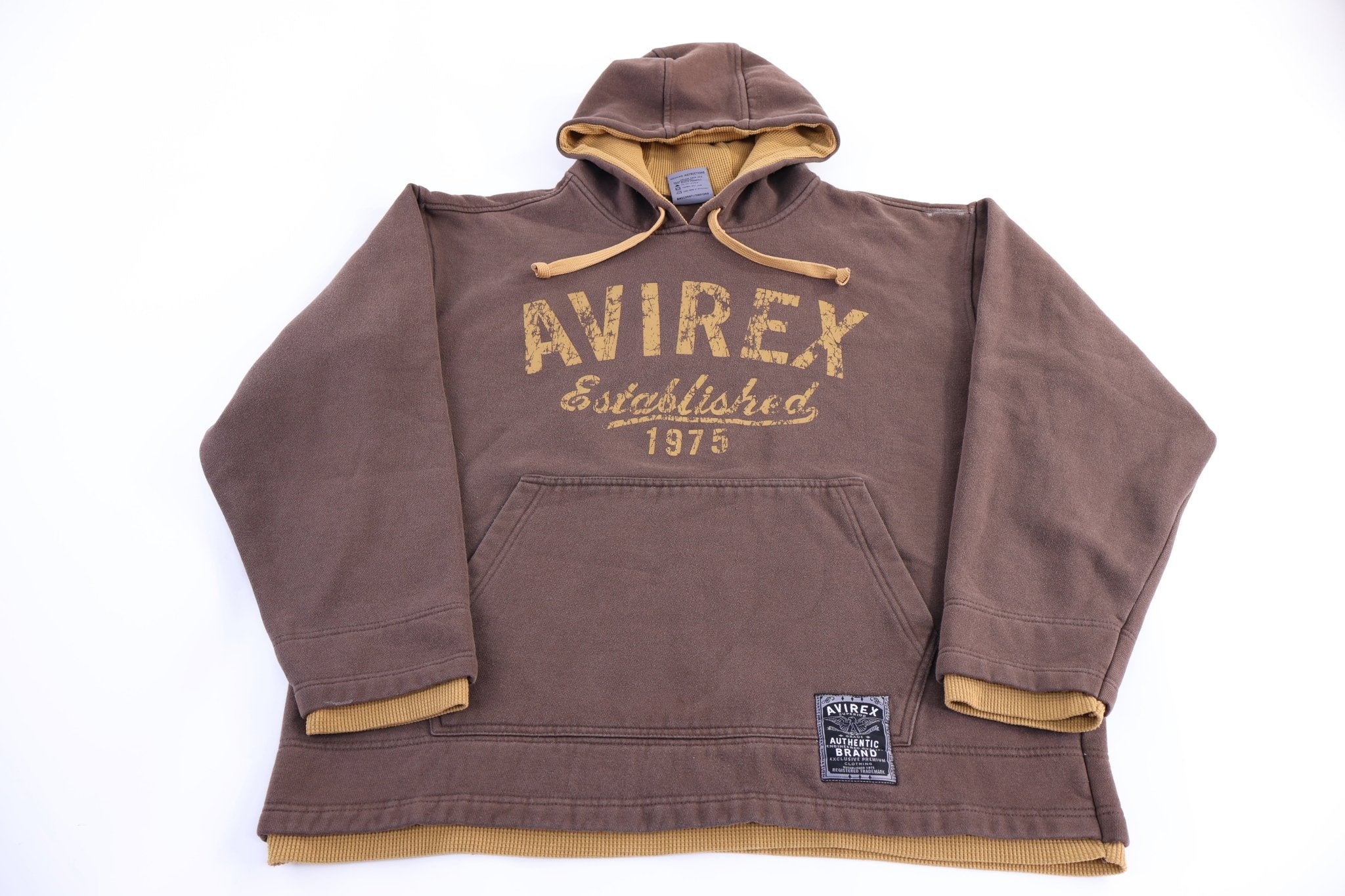 Vintage Avirex Authentic Brown Pullover Hoodie - Sweatshirt - Thrifted Threads