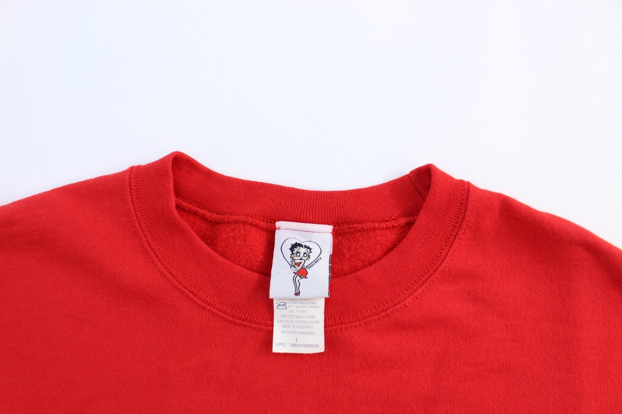 Vintage Betty Boop "Be Naughty" Red Sweatshirt - Sweatshirt - Thrifted Threads