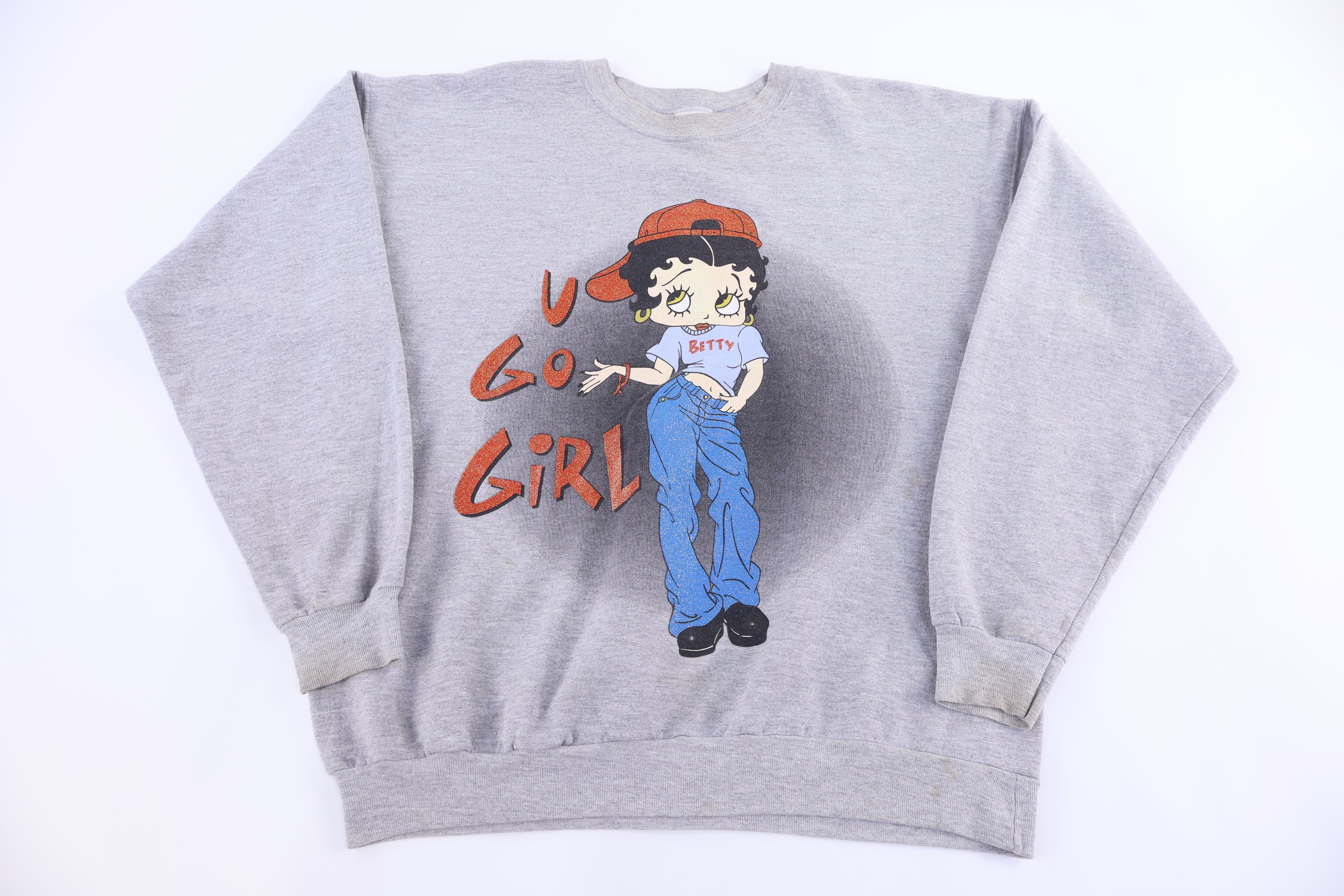 Vintage Betty Boop U Go Girl Sweatshirt - Sweatshirt - Thrifted Threads