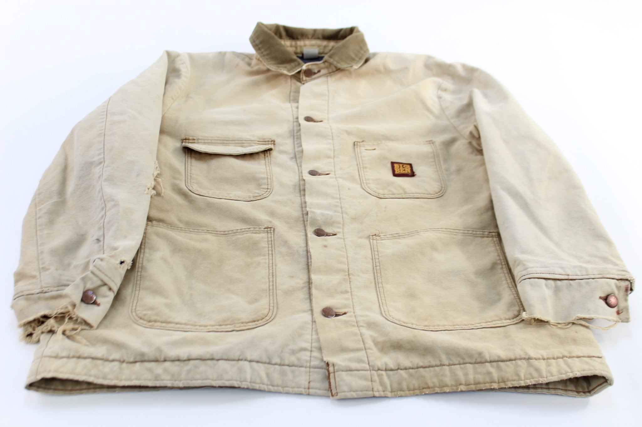 Vintage Big Ben Blanket Lined Light Tan Chore Jacket - ThriftedThreads.com