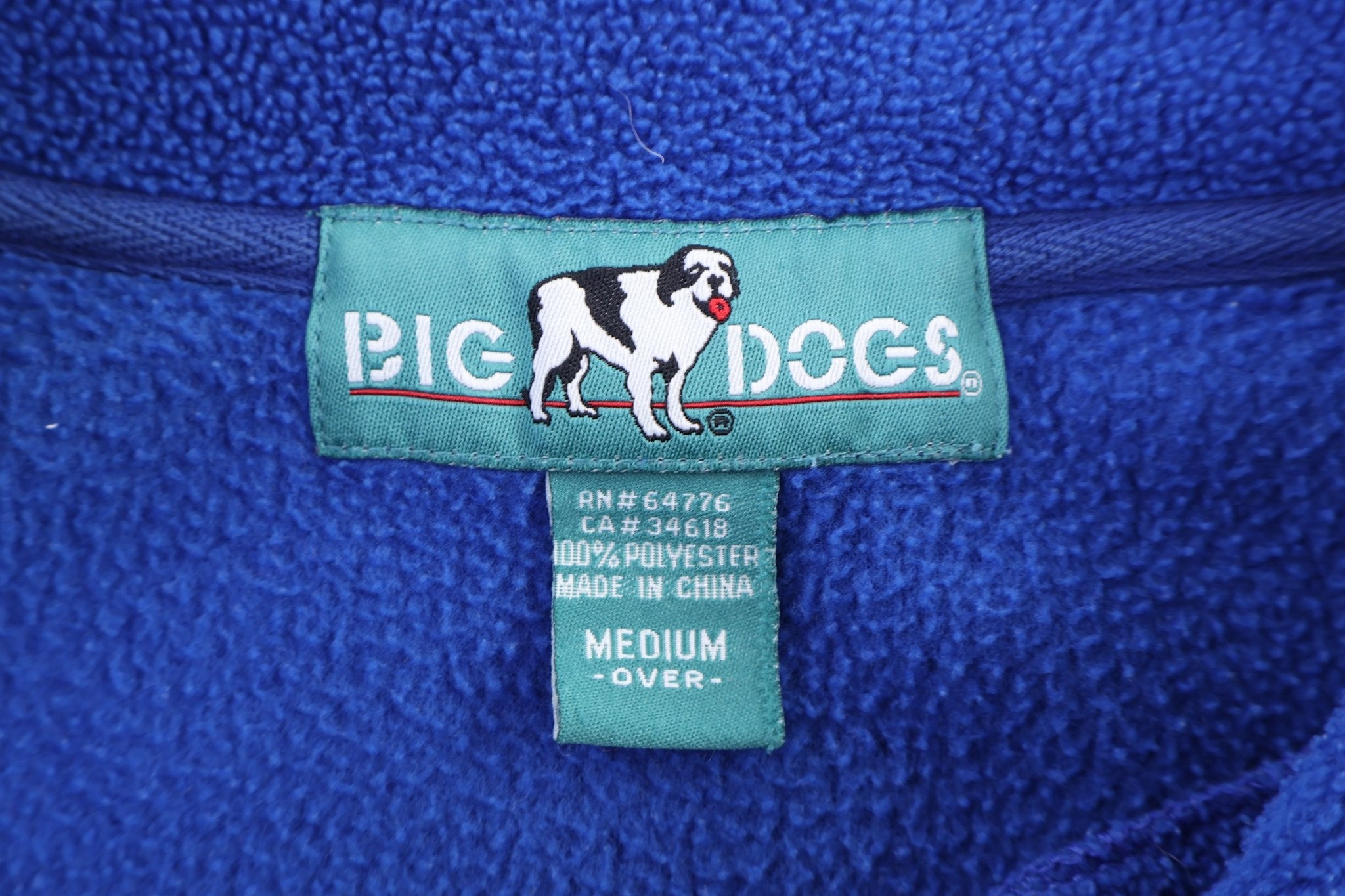 Vintage Big Dogs Embroidered Logo Quarter Fleece Pullover - Sweatshirt - Thrifted Threads