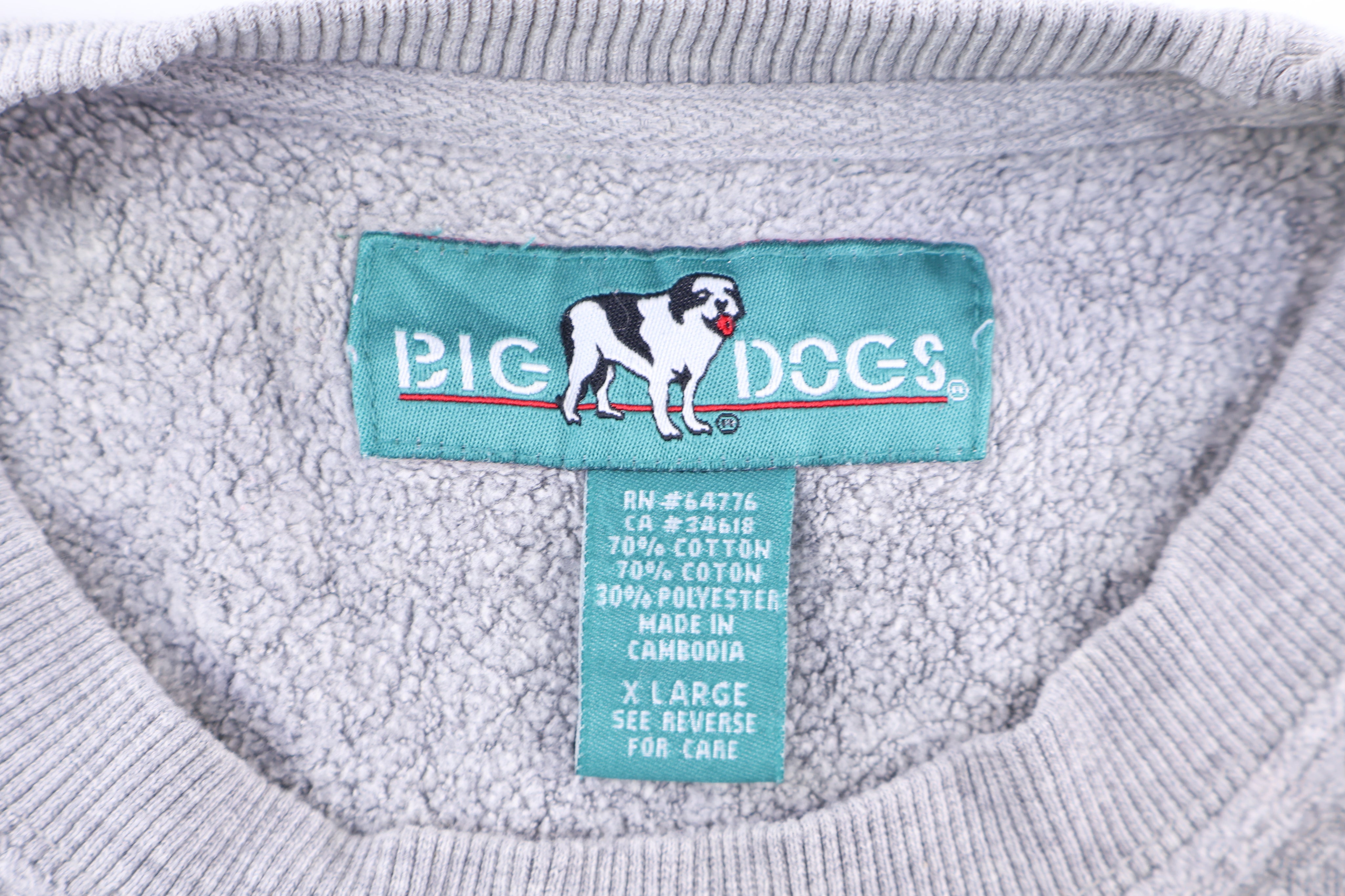 Vintage Big Dogs Grey Fleece Pullover - Sweatshirt - Thrifted Threads