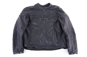 Vintage Black Leather Full Zip Jacket - Jacket - Thrifted Threads