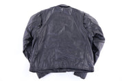 Vintage Black Leather Full Zip Jacket - Jacket - Thrifted Threads