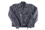 Vintage Black Leather Full Zip Jacket - Jacket - Thrifted Threads