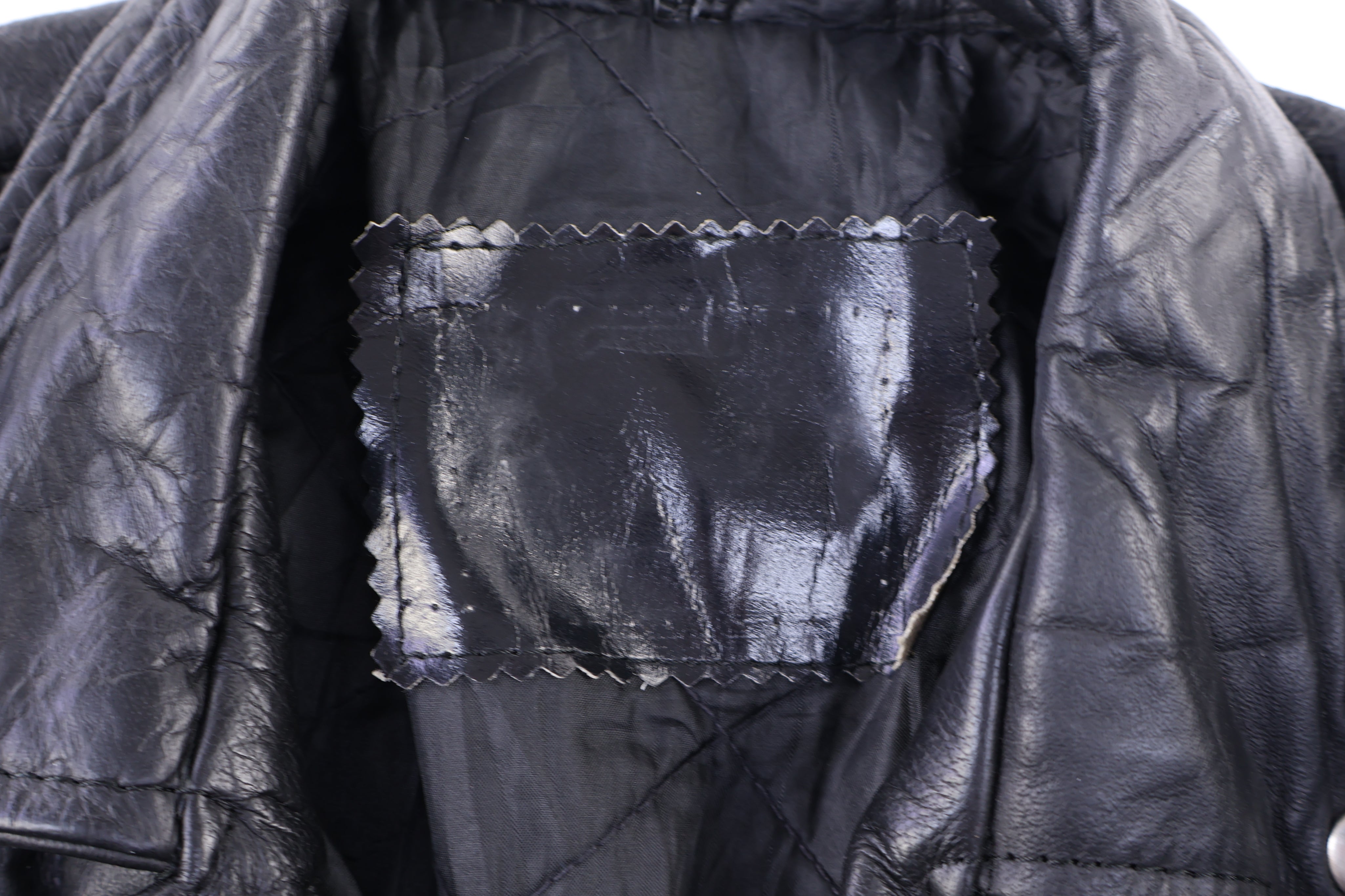 Vintage Black Leather Full Zip Jacket - Jacket - Thrifted Threads