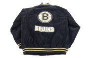Vintage Boston Bruins Hockey Leather Suede Jacket - Jacket - Thrifted Threads