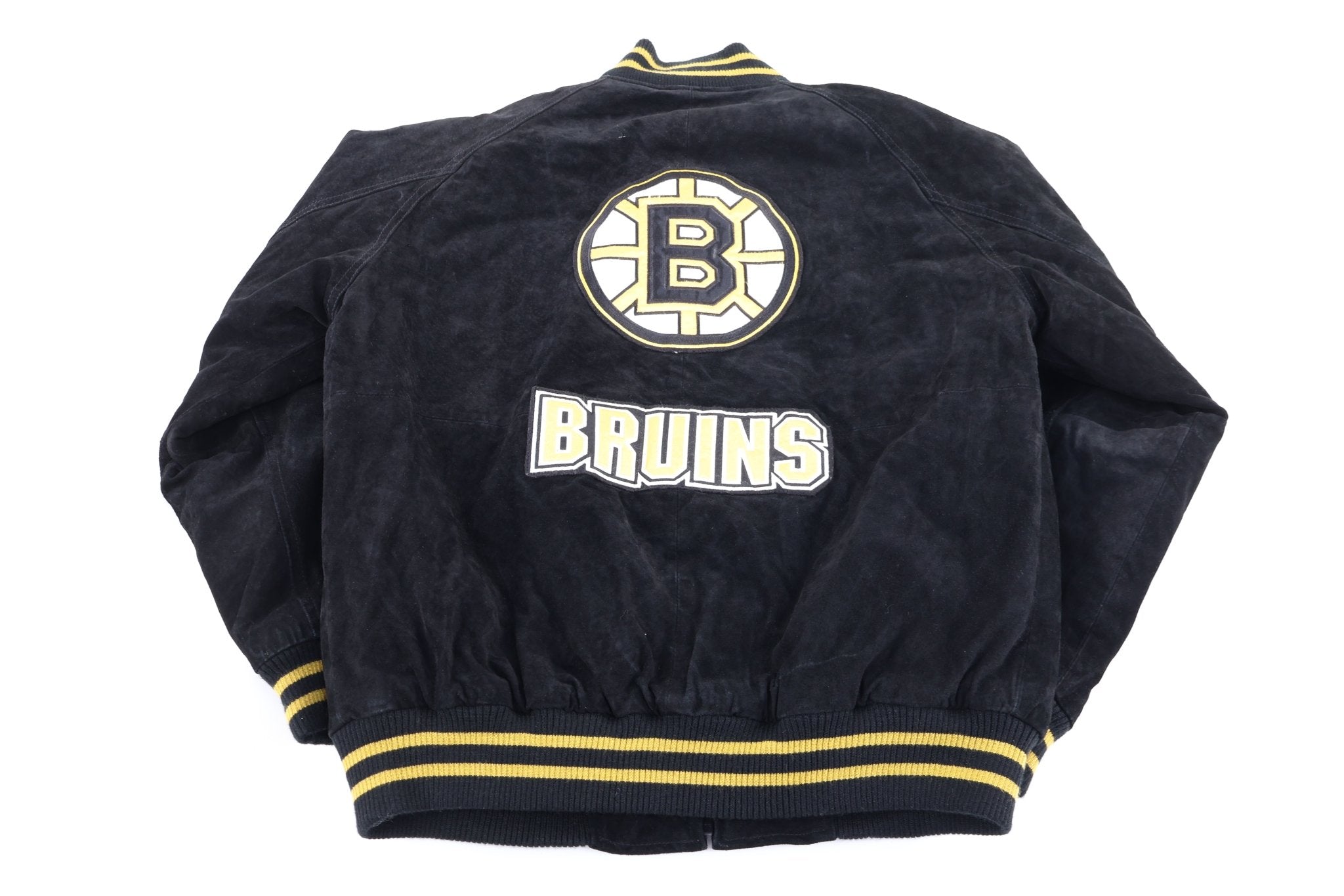 Vintage Boston Bruins Hockey Leather Suede Jacket - Jacket - Thrifted Threads