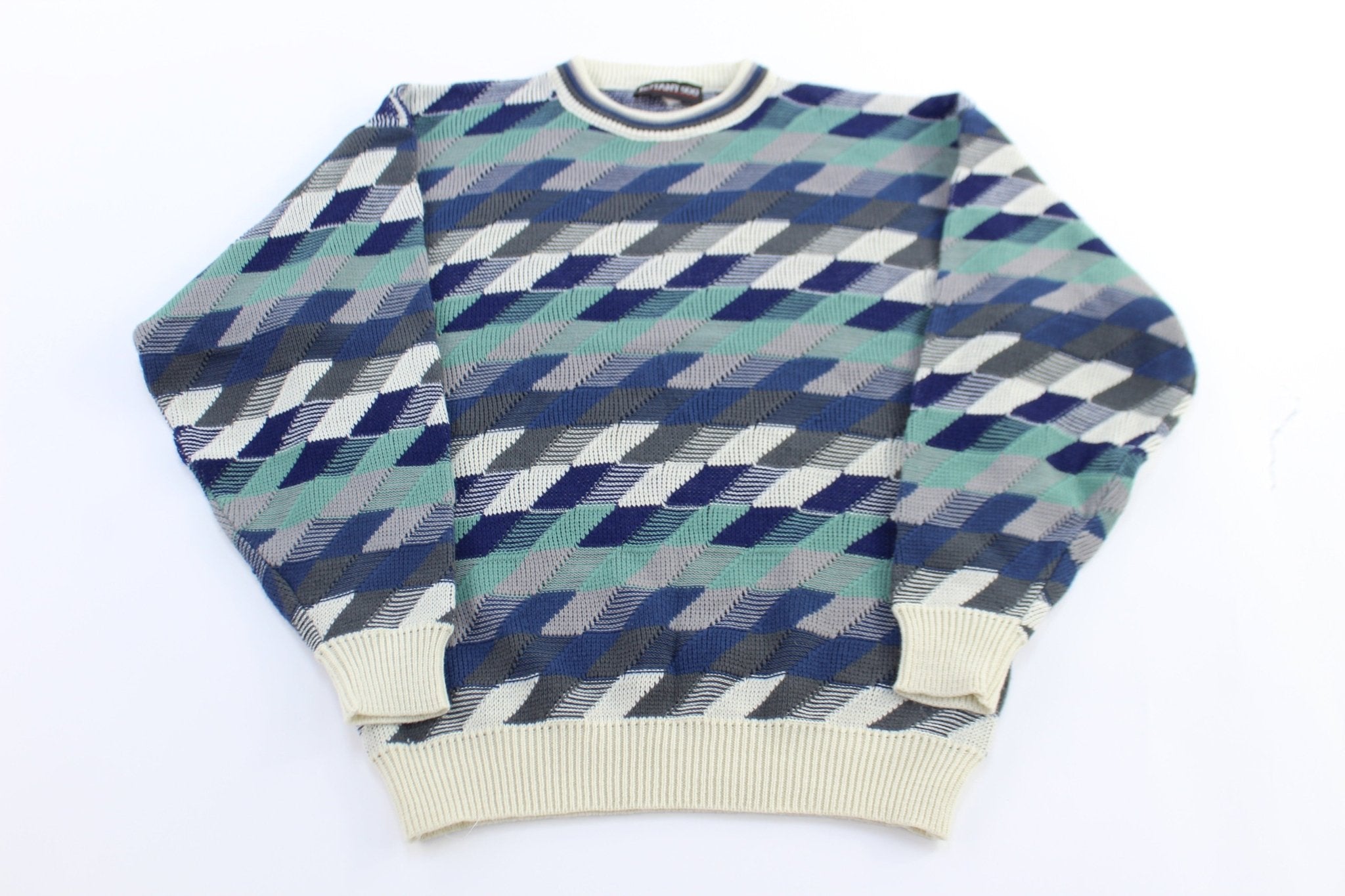 Vintage Botany 500 Knitted Patterned Sweater - ThriftedThreads.com