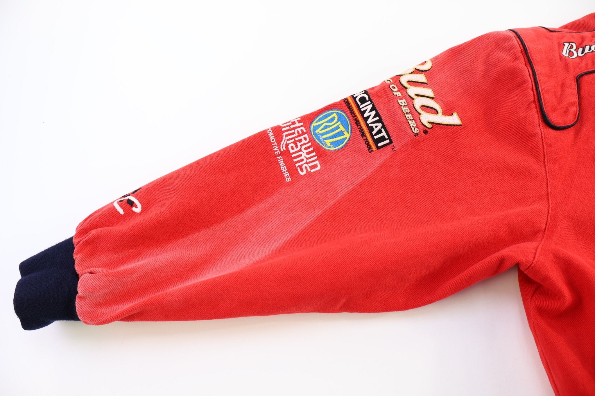 Vintage Budweiser Full Zip Racing Jacket - Jacket - Thrifted Threads