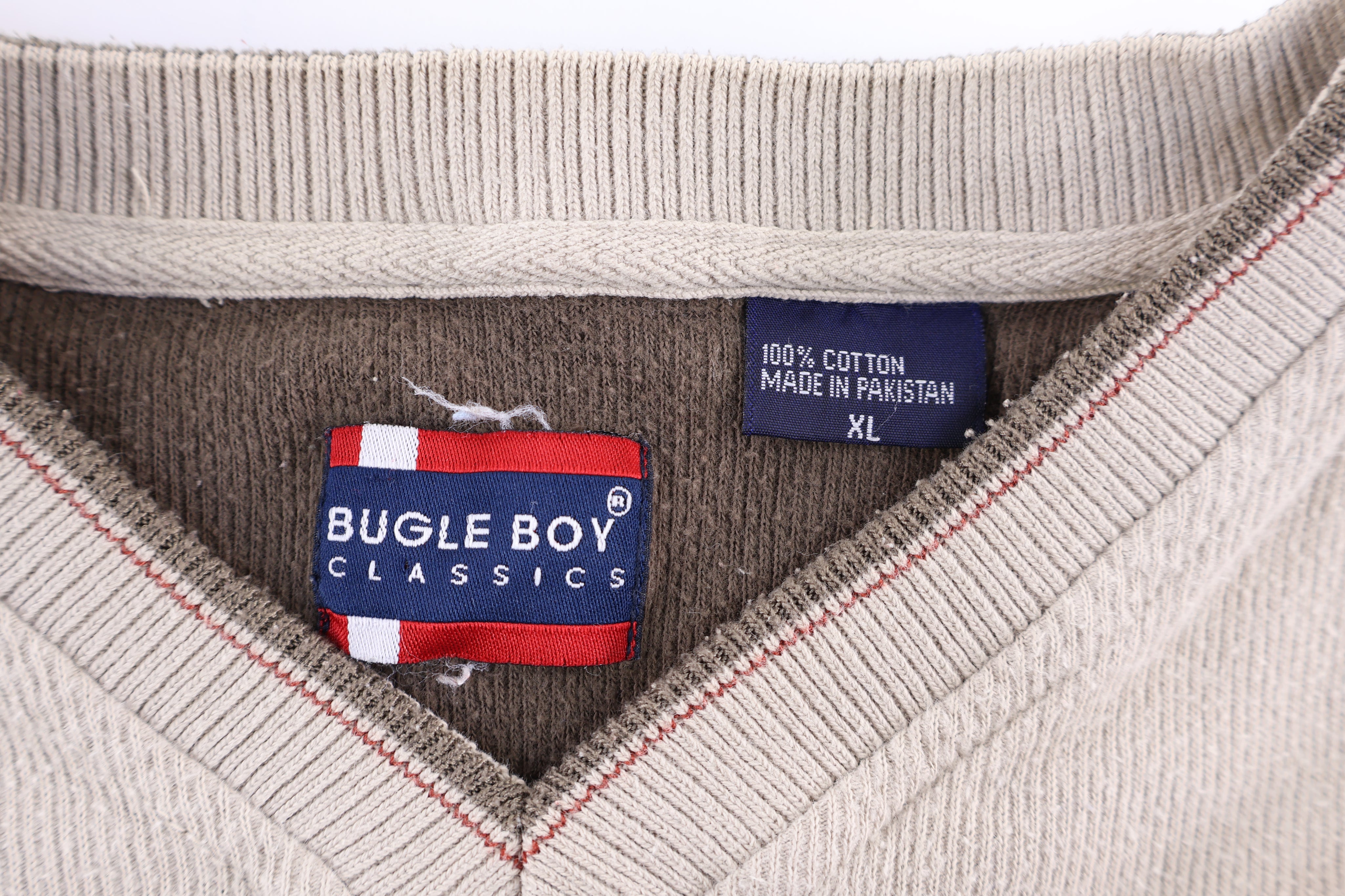 Vintage Bugle Boy Tan Pullover Sweater - Sweater - Thrifted Threads