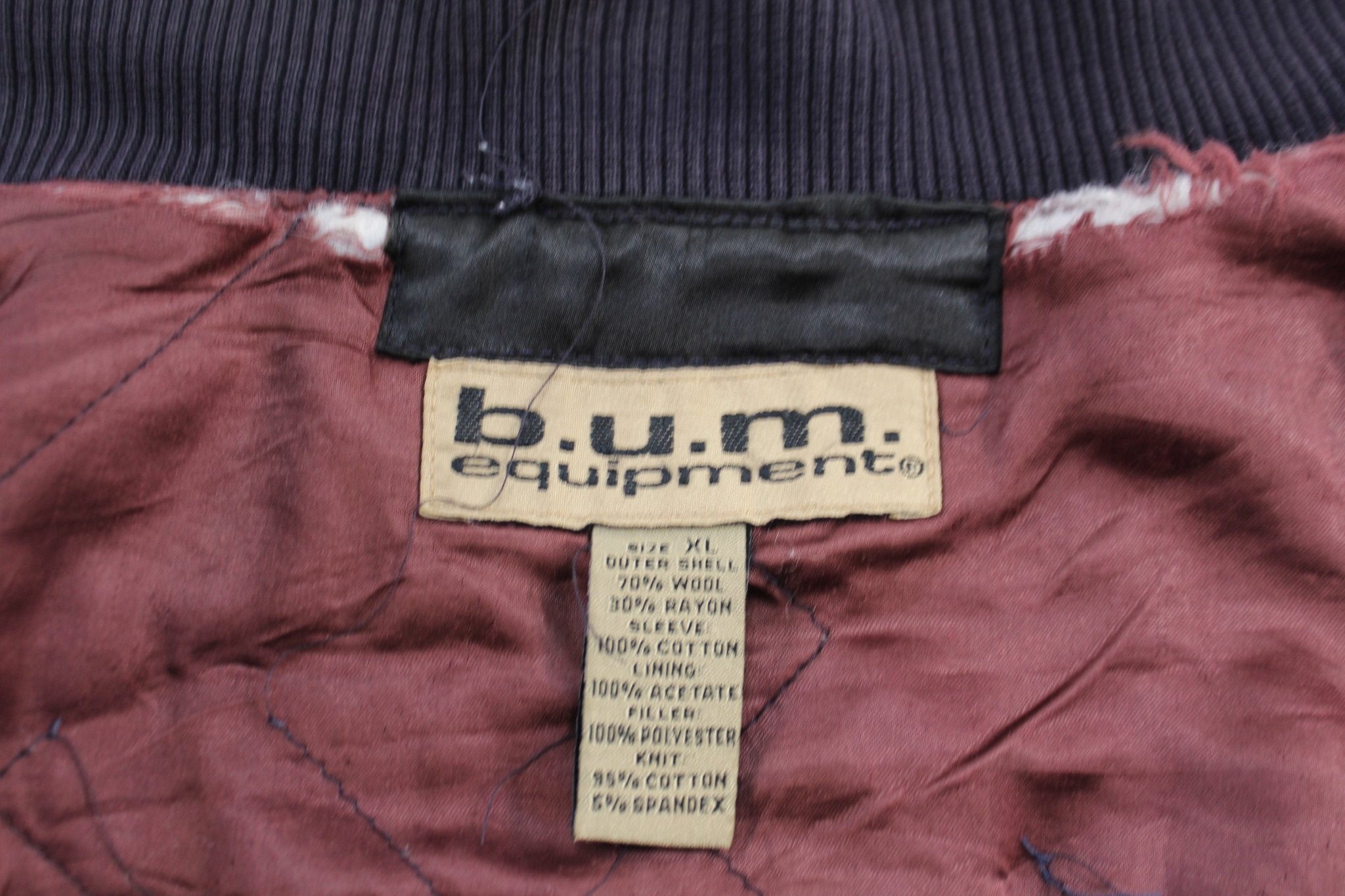 Vintage B.U.M. Equipment Embroidered Denim Varsity Jacket - ThriftedThreads.com