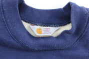 Vintage Carhartt Embroidered Logo Blue Waffle Lined Sweatshirt - ThriftedThreads.com