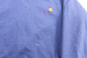 Vintage Carhartt Embroidered Logo Blue Waffle Lined Sweatshirt - ThriftedThreads.com