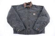 Vintage Carhartt Logo Patch Green Blanket Lined Detroit Jacket - Jacket - Thrifted Threads