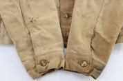 Vintage Carhartt Logo Patch Tan Blanket Lined Trucker Jacket - ThriftedThreads.com