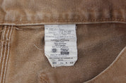 Vintage Carhartt Logo Patch Tan Washed Duck Work Pants - ThriftedThreads.com